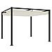 Gazebo da Giardino con Tetto Retrattile Crema 3x3m in Acciaio - Foto miniatura 1