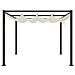 Gazebo da Giardino con Tetto Retrattile Crema 3x3m in Acciaio - Foto miniatura 4