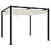 Gazebo da Giardino con Tetto Retrattile Crema 3x3m in Acciaio - Foto miniatura 5