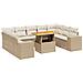Set Divano da Giardino 10 pz con Cuscini Beige in Polyrattan - Foto miniatura 1