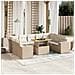 Set Divano da Giardino 10 pz con Cuscini Beige in Polyrattan - Foto miniatura 2