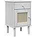 Comodino SENJA Aspetto Rattan Bianco 40x35x65 cm in Legno Pino - Foto miniatura 1
