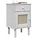 Comodino SENJA Aspetto Rattan Bianco 40x35x65 cm in Legno Pino - Foto miniatura 3