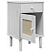 Comodino SENJA Aspetto Rattan Bianco 40x35x65 cm in Legno Pino - Foto miniatura 5