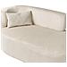 Chaise Longue Versione Sinistra Vanvey Velluto A Coste Beige Chiaro - Foto miniatura 6