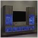 Mobili TV a Muro con LED 5pz Grigio Sonoma in Legno Multistrato - Foto miniatura 2