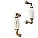 2 Maniglie Per Mobili In Ceramica Vintage Europea - Pomelli Per Cassetti In Lega Di Zinco - Foto miniatura 3