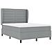 Letto a molle con materasso Grigio chiaro 140 x 190 cm Tessuto - Foto miniatura 5