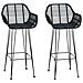 Sedia da Bar 2 pcs Nero 55 x 52 x 105 cm Rattan e Ferro - Foto miniatura 1