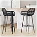 Sedia da Bar 2 pcs Nero 55 x 52 x 105 cm Rattan e Ferro - Foto miniatura 2