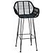 Sedia da Bar 2 pcs Nero 55 x 52 x 105 cm Rattan e Ferro - Foto miniatura 4