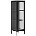 Vetrina Brisbane Slim Con 1 Anta In Vetro, Acciaio Nero 40×35×140 Cm - Foto miniatura 2