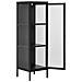 Vetrina Brisbane Slim Con 1 Anta In Vetro, Acciaio Nero 40×35×140 Cm - Foto miniatura 4