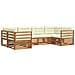 Set divani 6 pcs Naturale e Crema Legno di Acacia Massello - Foto miniatura 1