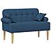 Loveseat con bottoni imbottiti Blu 120 x 65 x 79 cm Tessuto - Foto miniatura 1