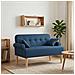 Loveseat con bottoni imbottiti Blu 120 x 65 x 79 cm Tessuto - Foto miniatura 2