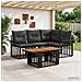 Set Divano da Giardino 5 pz Nero e Grigio scuro polyrattan - Foto miniatura 9