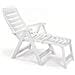 Poltrona Quintilla Con Schienale Regolabile In 5 Posizioni, Chiudibile. Dimensioni : (lxpxh) 60x108x108cm. Struttura E Seduta Bianca In Resina Idrorepellente E Traspirante - 1138 - Foto miniatura 3
