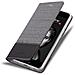 Custodia Compatibile Con Huawei P10 In Grigio Nero - Coperchio Protettiva Con Chiusura Magnetica, Funzione Stand E Tasca Per Le Carte - Foto miniatura 3