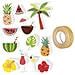 12 Adesivi 3d Tropicale 5,5 Cm + Washi Tape Dorato 5 M - Foto miniatura 2