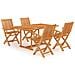 Set da Pranzo da Giardino 5 pz in Legno Massello di Teak - Foto miniatura 1
