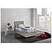 Letto Singolo Cinzia, Letto Contenitore Con Rivestimento In Ecopelle, 100% Made In Italy, Apertura Frontale, Con Materasso Cm 90x200 Incluso, Tortora - Foto miniatura 1