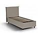 Letto Singolo Cinzia, Letto Contenitore Con Rivestimento In Ecopelle, 100% Made In Italy, Apertura Frontale, Con Materasso Cm 90x200 Incluso, Tortora - Foto miniatura 3