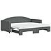 Divano Letto Estraibile Materassi Grigio Scuro 90x190cm Tessuto - Foto miniatura 1