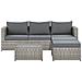 Salotto Da Giardino Modulare 5 Posti Rattan Tortora Grigio Lato Destro Sabbia - Foto miniatura 4