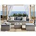 Salotto Da Giardino Modulare 5 Posti Rattan Tortora Grigio Lato Destro Sabbia - Foto miniatura 1
