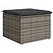 Sgabello Giardino Con Cuscino Grigio 55x55x37 Cm In Polyrattan - Foto miniatura 5