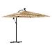 Ombrellone Giardino Led E Palo In Acciaio Marrone 269x269x235cm - Foto miniatura 2