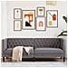 Divano Chesterfield A 3 Posti Grigio In Similpelle - Foto miniatura 1