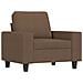 Poltrona Con Poggiapiedi Marrone 60 Cm In Tessuto - Foto miniatura 3