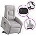 Poltrona Alzapersona Reclinabile Elettrica Grigi Nuvola Tessuto - Foto miniatura 9
