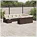 Set Divani da Giardino 11 pz con Cuscini Polyrattan Marrone - Foto miniatura 2