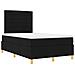 Letto con box spring e materasso nero di tessuto matrimoniale piccolo - Foto miniatura 6