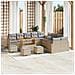 Set Divano da Giardino con cuscino 14 pcs Beige Poly Rattan - Foto miniatura 2