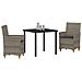 Set da Pranzo per Giardino 3 pcs Grigio polyrattan - Foto miniatura 3