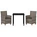 Set da Pranzo per Giardino 3 pcs Grigio polyrattan - Foto miniatura 7