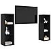 Set mobile TV 2 pcs Rovere nero 107 x 35 x 37 cm - Foto miniatura 3