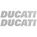 2 Adesivi Per Serbatoio Moto Scritta Ducati Adesivo Argento Stickers Racing Argento - Foto miniatura 1