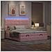 Struttura Letto Pouf con Materassi Rosa 160x200 cm Velluto - Foto miniatura 3