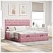 Struttura Letto Pouf con Materassi Rosa 160x200 cm Velluto - Foto miniatura 4