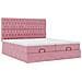 Struttura Letto Pouf con Materassi Rosa 160x200 cm Velluto - Foto miniatura 7