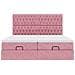Struttura Letto Pouf con Materassi Rosa 160x200 cm Velluto - Foto miniatura 8