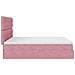 Struttura Letto Pouf con Materassi Rosa 160x200 cm Velluto - Foto miniatura 9