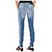Pantaloni Lunghi In Denim Effetto Consumato E Strappato 10dbf0598 Donna - Foto miniatura 2