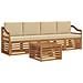 Set divani Naturale e Beige Legno di Acacia Massello - Foto miniatura 1