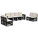 Set Divano da Giardino 8 pcs Nero e Bianco Crema polyrattan - Foto miniatura 1